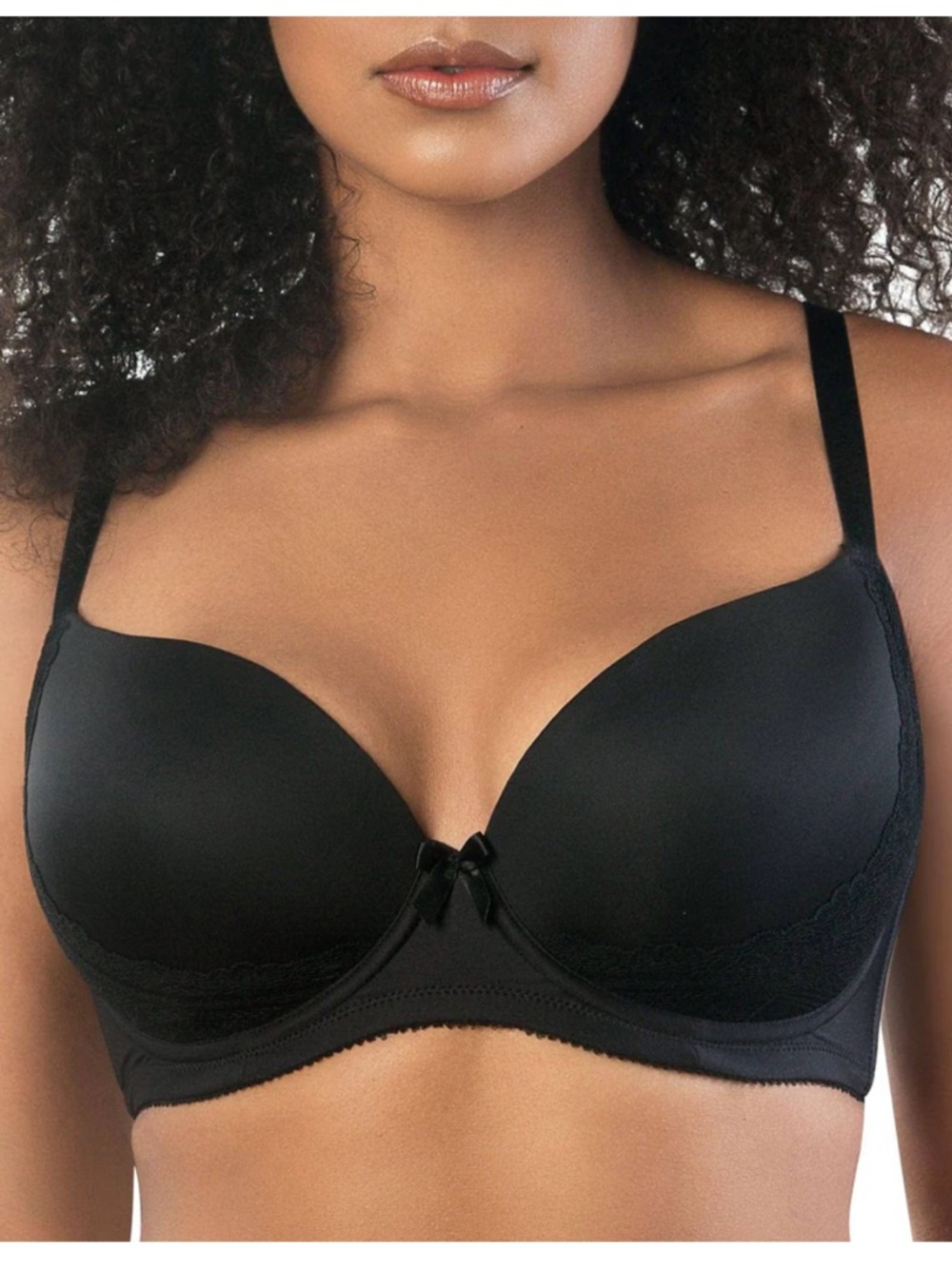PARFAIT CASEY 2801 WOMEN'S WIRED PADDED PLUNGE SEAMLESS T-SHIRT BRA - BLACK- 32F